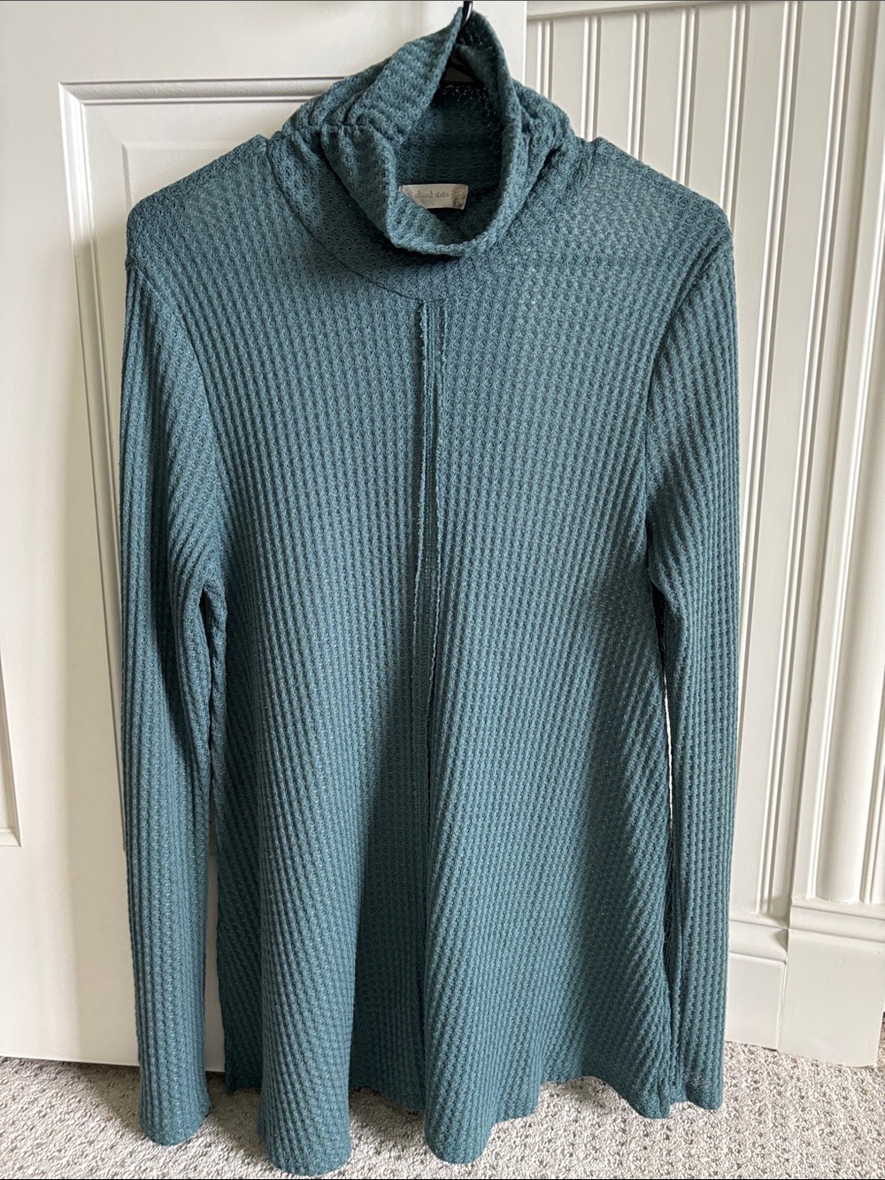 Altar'd State Green Ribbed Tunic Turtleneck Sweater Women’s Size Large